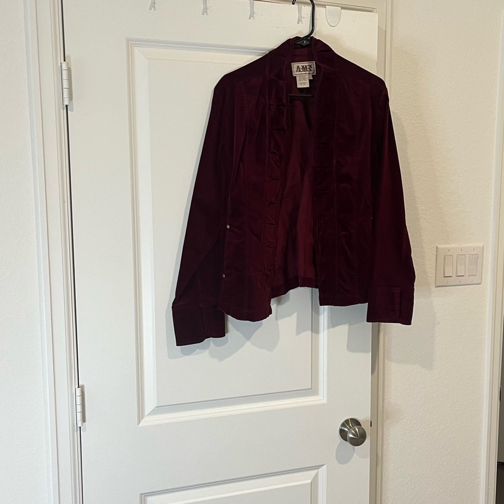 Maroon Velour Blazer